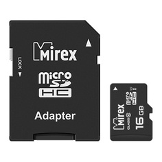 Карта памяти 16GB Mirex 13613-ADSUHS16 microSDHC Class 10 UHS-I (SD адаптер)