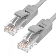 Кабель патч-корд U/UTP 6 кат. 1м GCR GCR-LSZH6 GCR-50740 прямой, LSZH, серый, 24 AWG, литой, ethernet high speed, RJ45, T568B