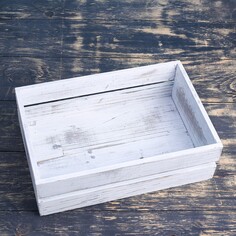 Ящик деревянный 30×20×10 см подарочный с реечной крышкой, состаренный Дарим Красиво