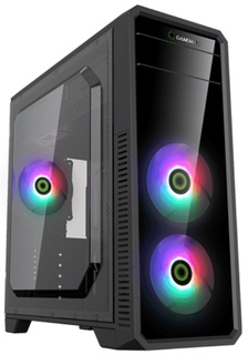 Корпус ATX GameMax G561-F RGB черный, без БП, боковая панель из закаленного стекла, USB 3.0, 2*USB 2.0, audio