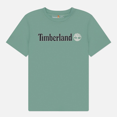 Мужская футболка Timberland Kennebec River Linear Logo, цвет зелёный, размер L