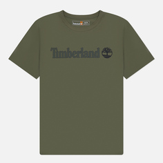 Мужская футболка Timberland Kennebec River Linear Logo, цвет оливковый, размер S