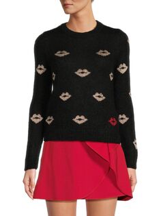 Свитер Kiss из смеси мохера Redvalentino, цвет Nero Rosa