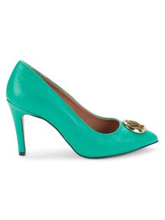 Туфли Clara с тисненым логотипом Bit Mario Valentino, цвет Tiffany Blue