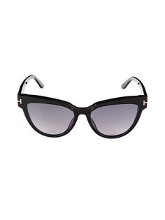 Солнцезащитные очки «кошачий глаз» 57MM Tom Ford, черный