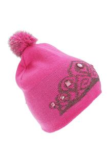 Зимняя шапка-бини с узором тиары Floso, розовый