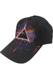 Бейсбольная кепка с брызгами краски Dark Side Of The Moon Pink Floyd, черный