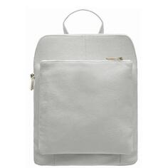 Белый рюкзак с карманами из мягкой шагреневой кожи | БИИЕ Sostter, белый
