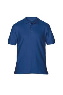 Хлопковая спортивная рубашка-поло с двойным пике премиум-класса Gildan, темно-синий