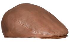 Кожаная плоская шляпа газетчика с острыми козырьками Infinity Leather, коричневый