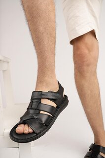 Мужские повседневные удобные ортопедические сандалии из натуральной кожи на мягкой подошве Charles Muggo