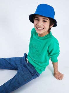 Хлопковая шапка-ведро для мальчика с принтом LCW Accessories
