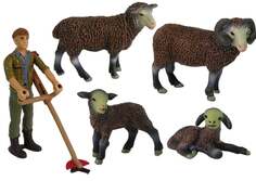 Набор фигурок: Ферма, пасущаяся овца, фермер, овечья ферма Lean Toys