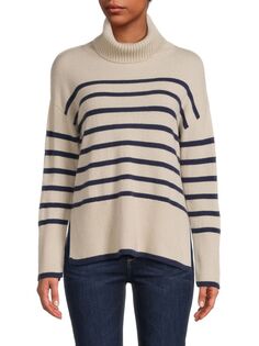 Полосатый свитер из 100% кашемира Saks Fifth Avenue, цвет Sand Eclipse