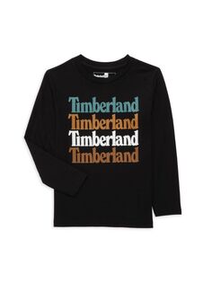 Футболка с логотипом для мальчиков Timberland, черный