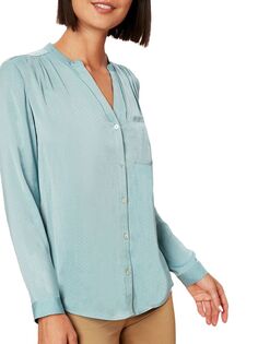 Атласная рубашка на пуговицах Daniel Rainn, цвет Azure Blue