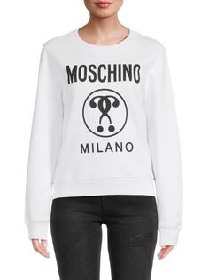 Толстовка с круглым вырезом и графическим рисунком Moschino, белый