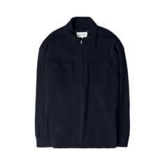 Рубашка Maison Margiela Long-Sleeve Zip Up Polo &apos;Navy Blue&apos;, синий