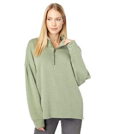 Пуловер Dylan by True Grit, Madison Lux Fleece High-Low Zip Pullover w/ Drop Shoulder &amp; Raw Edge Hem