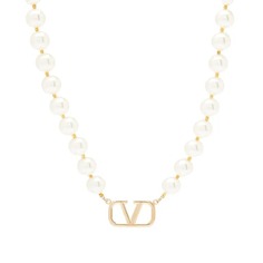 Ожерелье Valentino Signature Pearly, золотой/белый