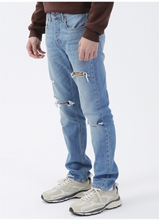 Узкие прямые мужские джинсовые брюки цвета индиго с нормальной талией Denim Trip