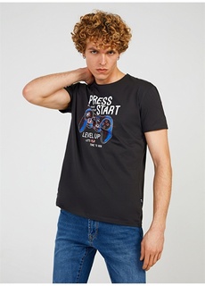 Мужская футболка антрацитового цвета с круглым вырезом The Crow