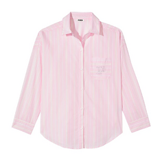 Пижамная рубашка Victoria&apos;s Secret Pink Cotton Poplin Oversized Button-down, розовый