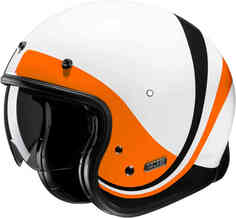Реактивный шлем V31 Emgo Retro HJC, белый/черный/оранжевый