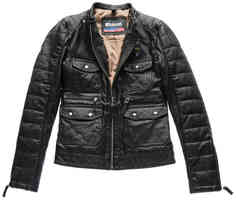 Женская кожаная куртка с мягкой подкладкой и карманами USA Rider Blauer, черный