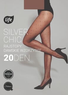 Колготки Life Silver Chic Nero/Silver Romby + Kropki 20 DEN, 2