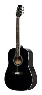 Акустическая гитара STAGG Black dreadnought acoustic guitar with basswood top left-handed model