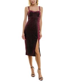 Бархатное платье миди с украшением Trixxi, фиолетовый