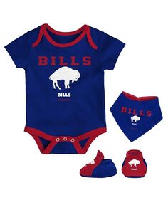 Боди Royal, Red Buffalo Bills Throwback для новорожденных, нагрудник и пинетки, комплект из трех предметов Mitchell &amp; Ness, синий