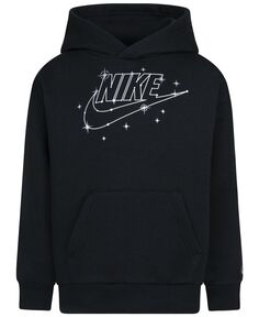 Спортивная одежда, пуловер с капюшоном из блестящего флиса Nike, черный