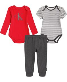 Боди и джоггеры с логотипом для маленьких мальчиков, комплект из 3 предметов Calvin Klein, мультиколор