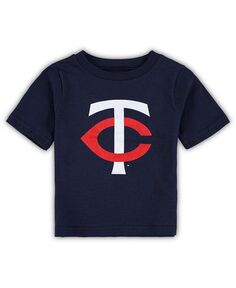 Темно-синяя футболка с логотипом Minnesota Twins Team Crew для мальчиков и девочек для новорожденных Outerstuff, синий