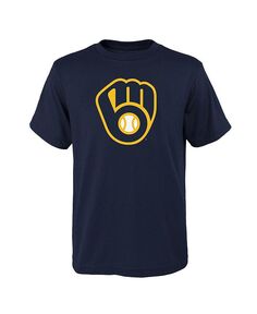 Темно-синяя футболка с логотипом основной команды Big Boys and Girls Milwaukee Brewers Outerstuff, синий