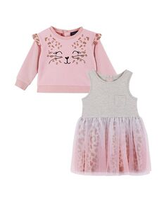 Толстовка для девочек-младенцев, платье Two-Fer Andy &amp; Evan, розовый
