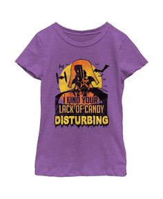 Детская футболка Звездные войны для девочек с эффектом отсутствия конфет Вейдер Disney Lucasfilm, фиолетовый
