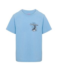 Детская футболка из хлопка с полиграфическим рисунком для раковины или плавания для мальчика Psycho Tuna, синий