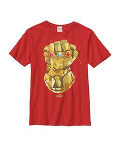 Детская футболка с геометрическим рисунком Мстители: Мстители: Война бесконечности для мальчиков Marvel, красный