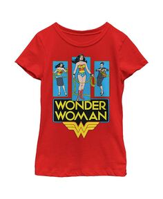 Детская футболка с быстросменными вставками и вставками для девочек Чудо-женщина Warner Bros., красный
