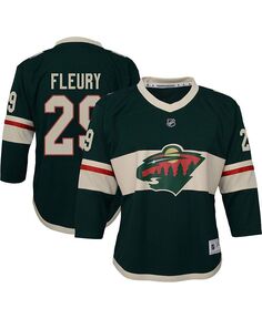 Зеленая футболка игрока Marc-Andre Fleury для больших мальчиков и девочек Minnesota Wild Replica Outerstuff, зеленый