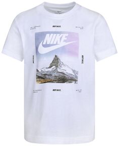 Футболка с рисунком Little Boys Peak Nike, белый