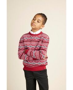 Хлопковый свитер Fairisle с круглым вырезом для больших мальчиков Brooks Brothers, мультиколор