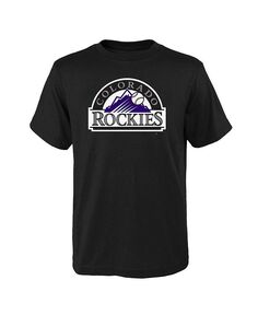 Черная футболка с логотипом основной команды Big Boys and Girls Colorado Rockies Outerstuff, черный