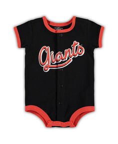 Черный комбинезон San Francisco Giants Power Hitter для мальчиков и девочек для новорожденных Outerstuff, черный