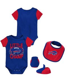 Комплект из трех частей: боди, нагрудник и пинетки Royal, Red Buffalo Bills Little Champ для новорожденных Outerstuff, синий