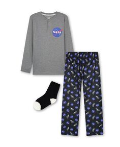 Пижама NASA для маленьких мальчиков с носками, комплект из 3 предметов Max &amp; Olivia, мультиколор