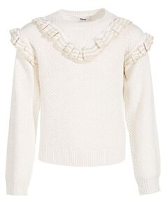 Пуловер с двумя рюшами для больших девочек Epic Threads, белый